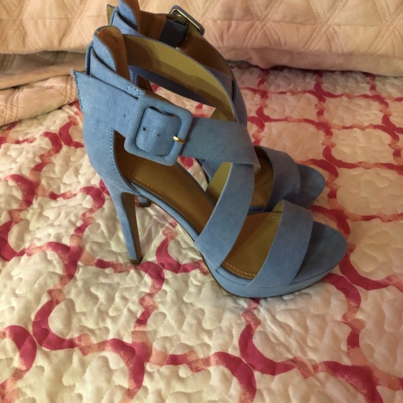 Periwinkle Sexy 5” High-heel Suede Sandals with 1”1/8 Platform - Picture 4 of 8